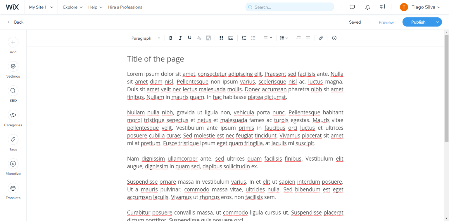 Editors on website builders show content exactly how it appears on the front of the website.
