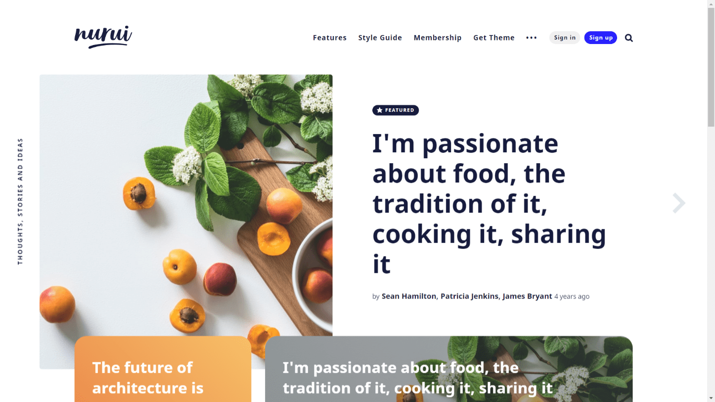 Food theme for Ghost CMS.