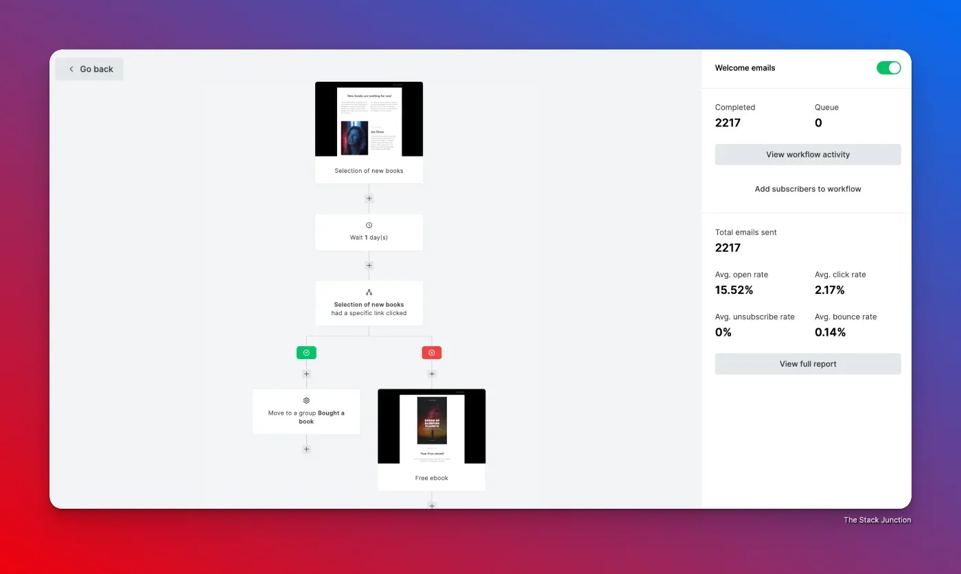 An example of how you can automate email on MailerLite.